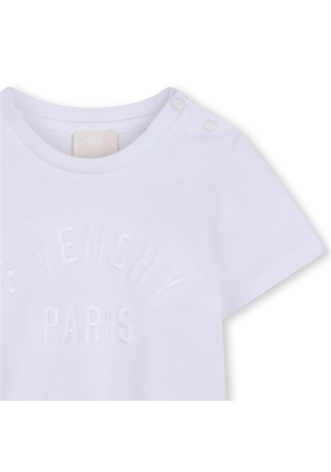 T-shirt con logo ricamato GIVENCHY KIDS | H3128610P